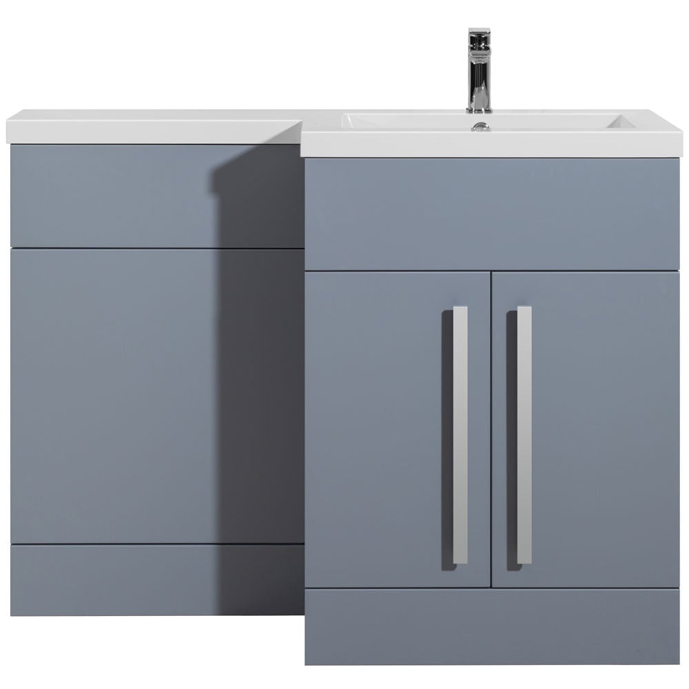 Astini Sorrento Tailored Grey 2 Door WC Vanity Chrome Handles & Right Basin