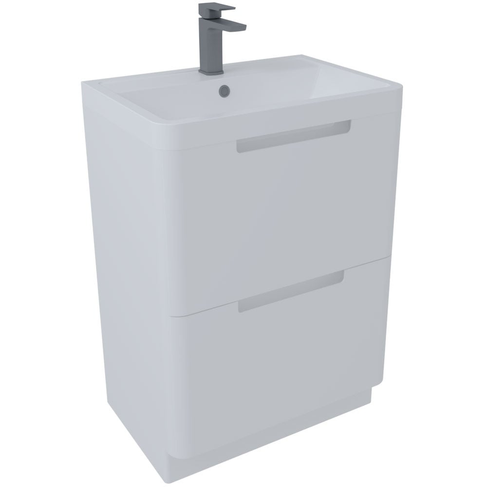 Astini Monza White Gloss Floor Standing 600mm Vanity & Basin