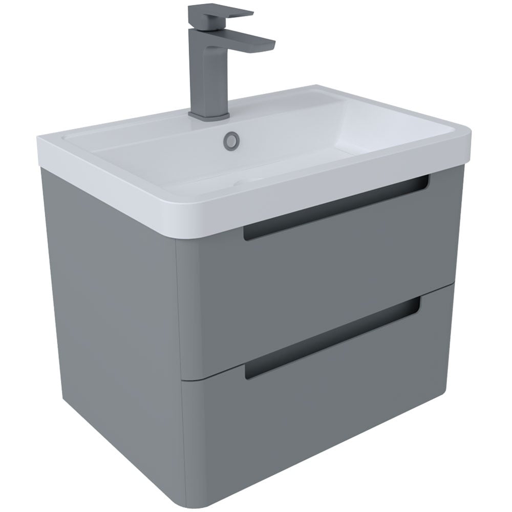 Astini Monza Tailored Grey Wall Hung 500mm Vanity & Basin