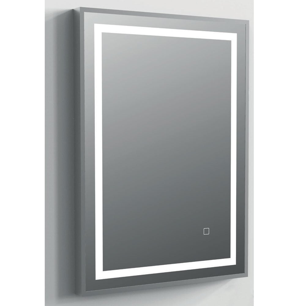 Astini Darcy LED Matte Grey Framed Mirror 500x700mm