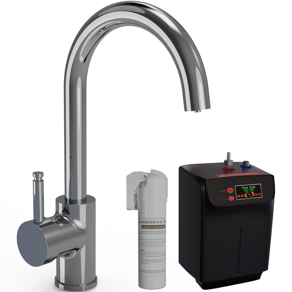 Astini Industrial 3in1 Boiling Hot Water Kitchen Tap & Tank with Brushed Brass Finish