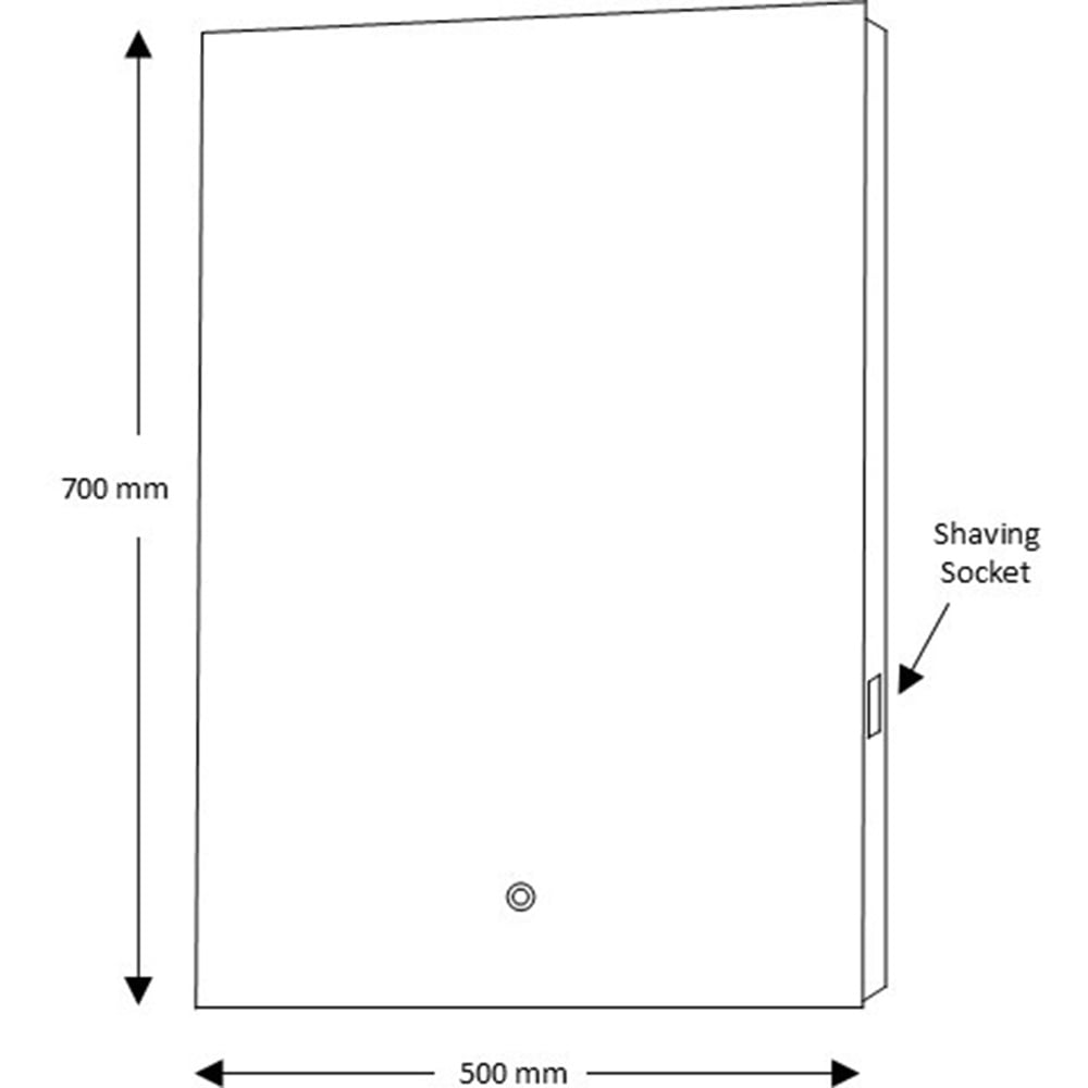 Astini Niall Touch Mirror with LED, Demist & Shaver Point 500x700mm