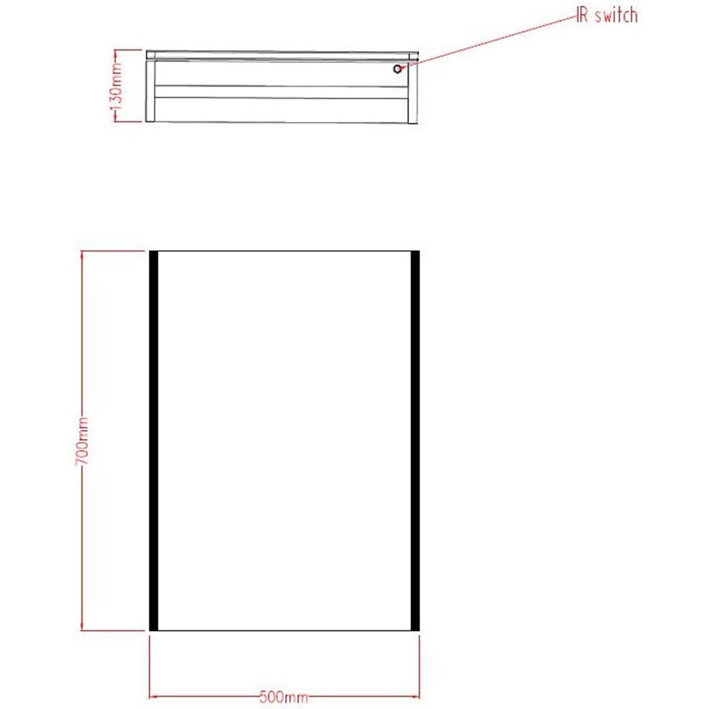 Astini Eden Single Door LED Side Strips Mirror Cabinet 500x700mm
