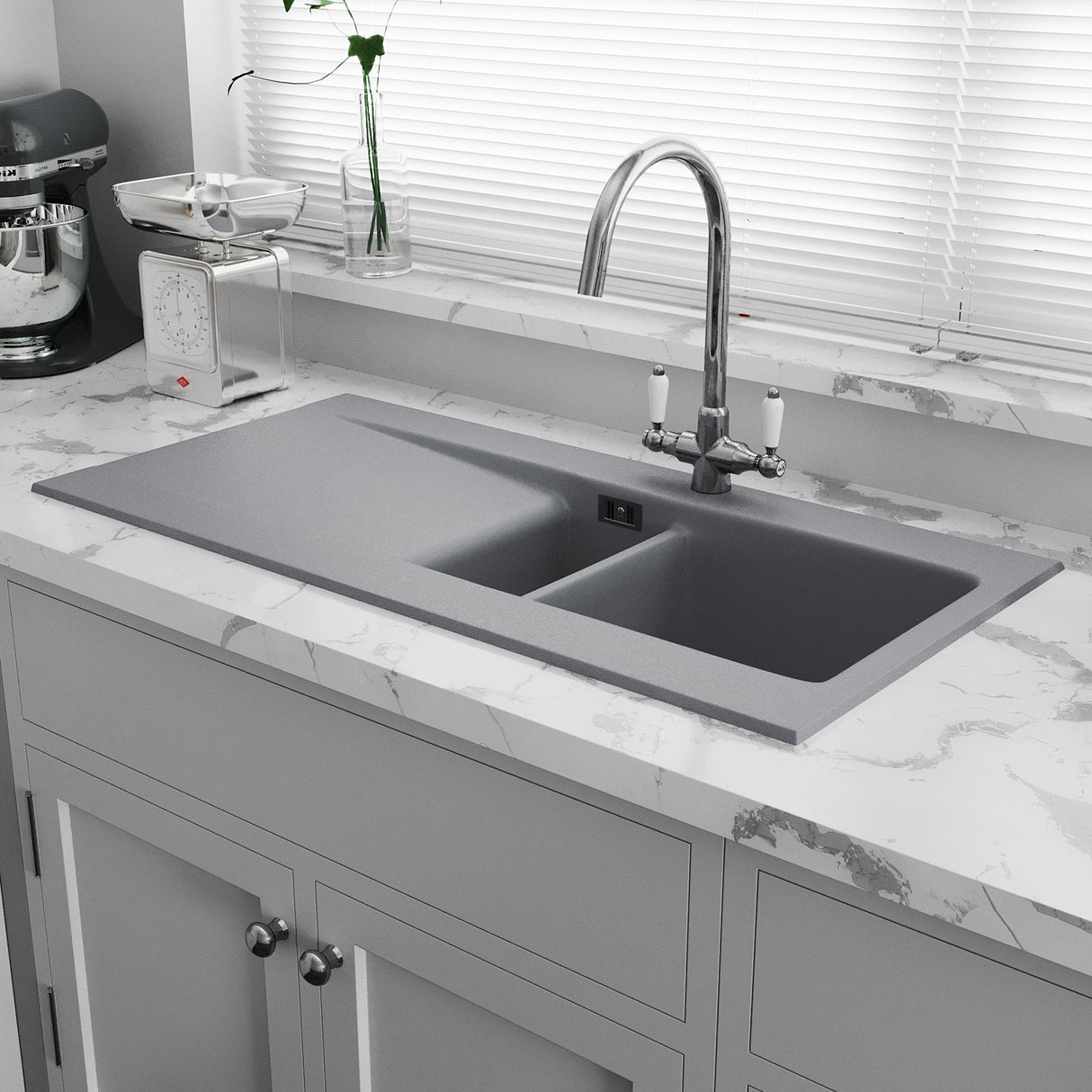 Astini Desire 150 1.5 Bowl Matt Ceramic Kitchen Sink & Waste