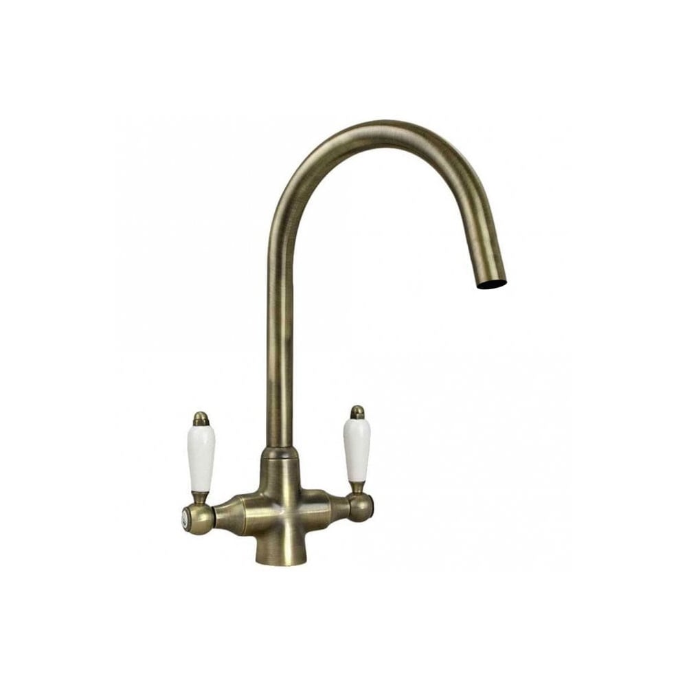 Astini Desire 1.5 Bowl White Ceramic Kitchen Sink with Waste and Colonial Tap