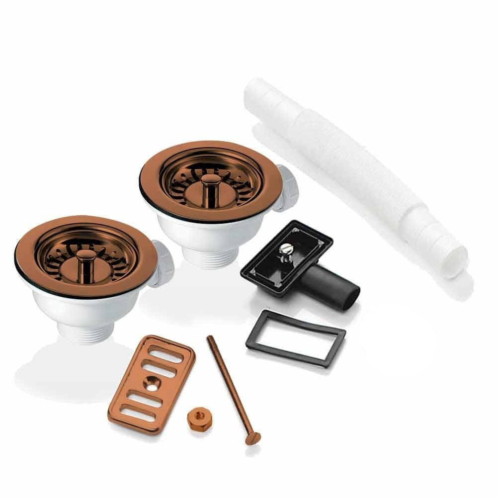 2x 90mm Waste and Overflow Kit for Astini, RAK, Rangemaster Ceramic Sinks