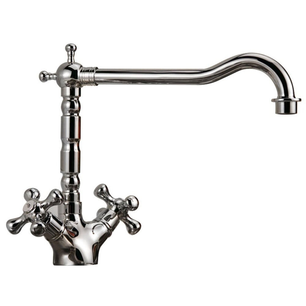 Astini Belfast 600 1.0 Bowl White Ceramic Kitchen Sink & Traditional 25411CH Tap