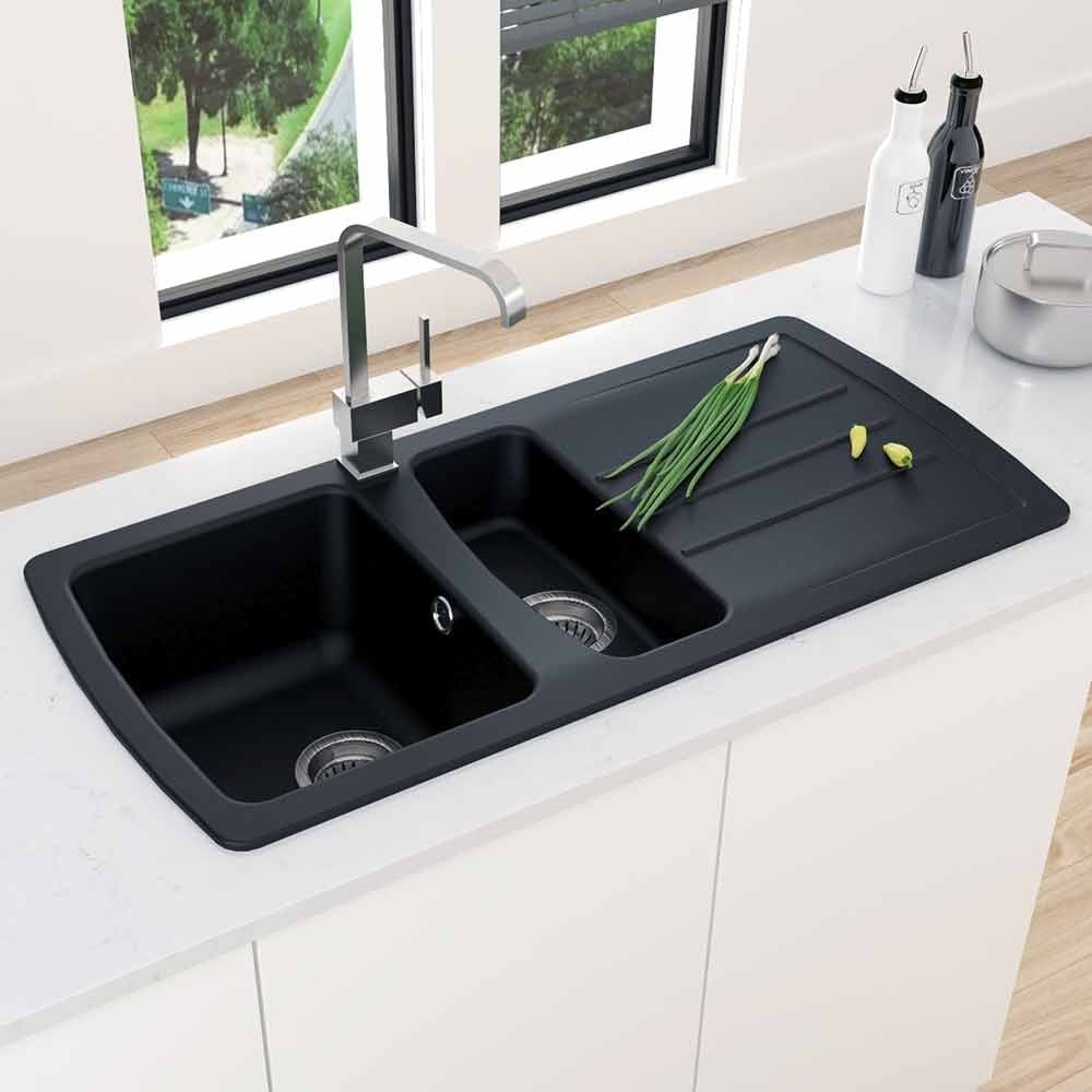 Astini Harrison 1.5 Bowl Composite Synthetic Kitchen Sink & Waste