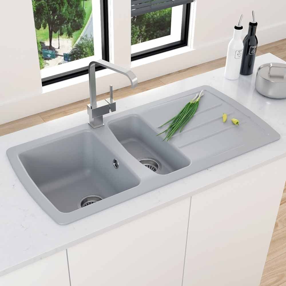 Astini Harrison 1.5 Bowl Composite Synthetic Kitchen Sink & Waste
