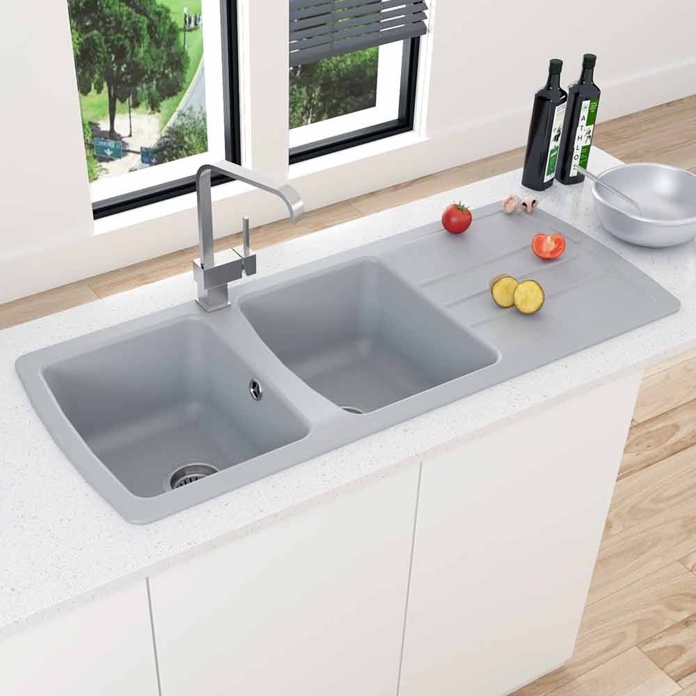 Astini Harrison 2.0 Bowl Grey Composite Synthetic Kitchen Sink & Waste