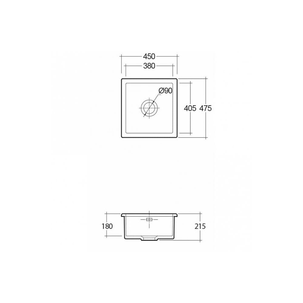 Astini Hampton 100 1.0 Bowl Matt Black Ceramic Undermount Kitchen Sink with Waste