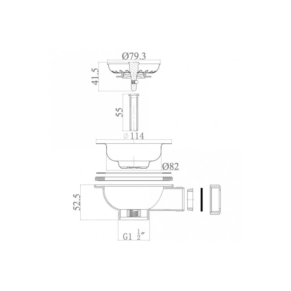 Astini Hampton 100 1.0 Bowl Matt Grey Ceramic Undermount Kitchen Sink with Waste