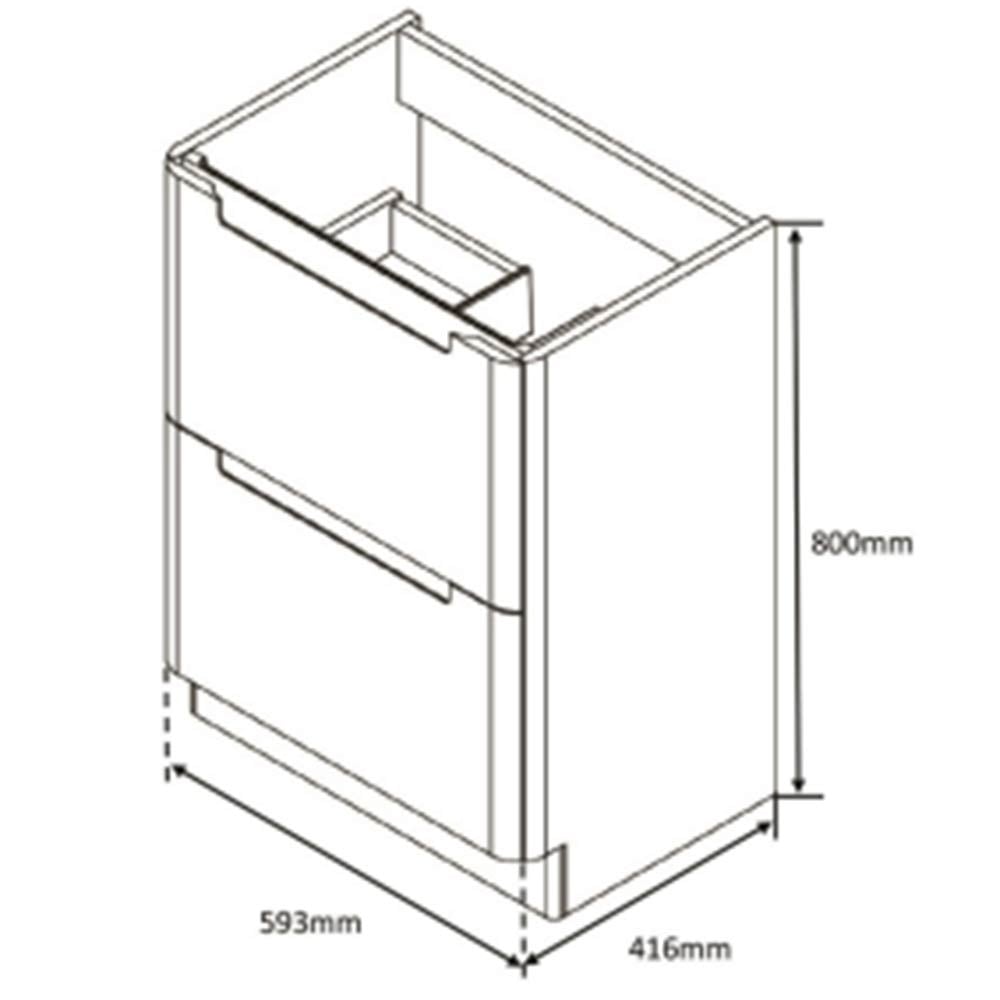 Astini Monza White Gloss Floor Standing 600mm Vanity & Basin