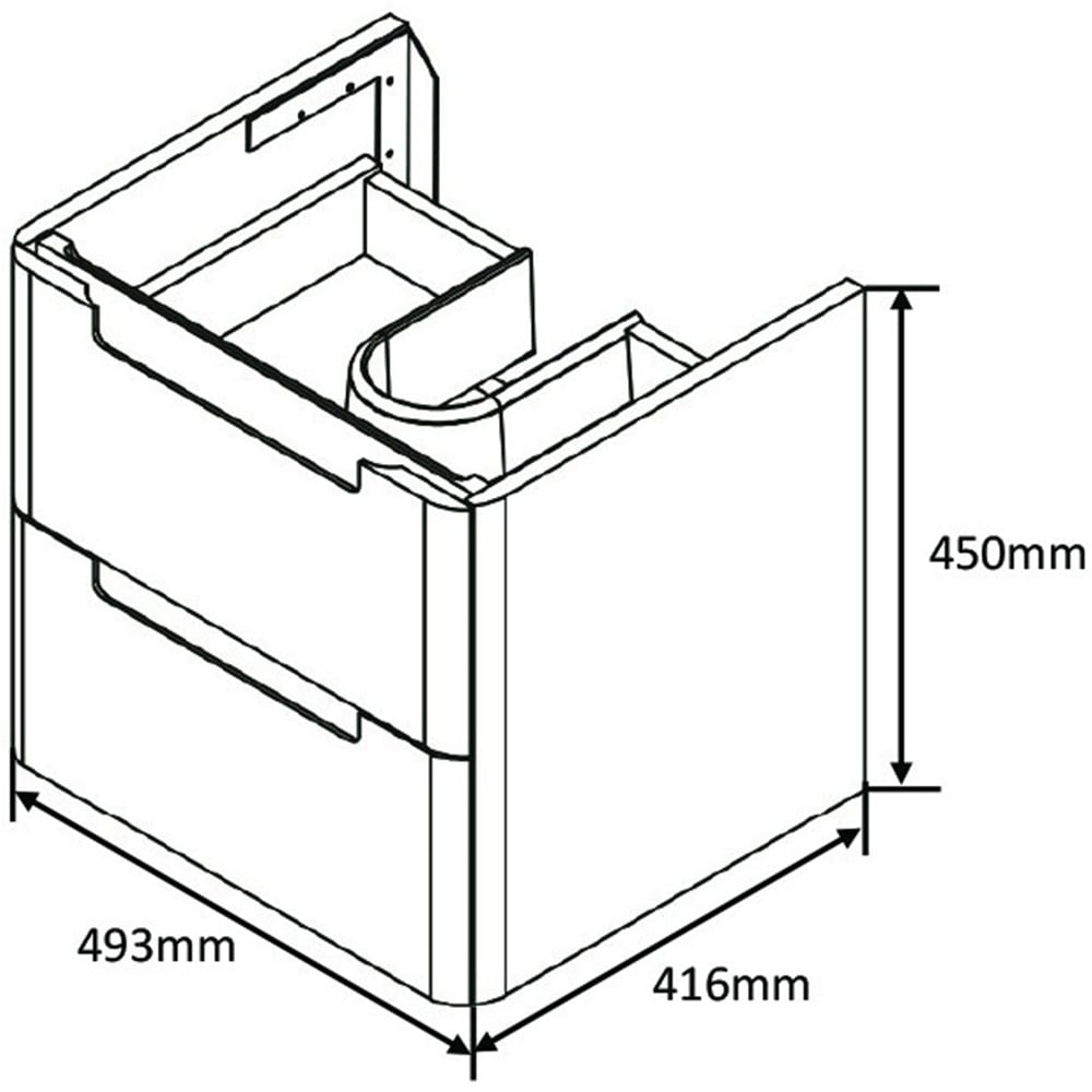 Astini Monza Shadow Grey Wall Hung 500mm Vanity & Basin