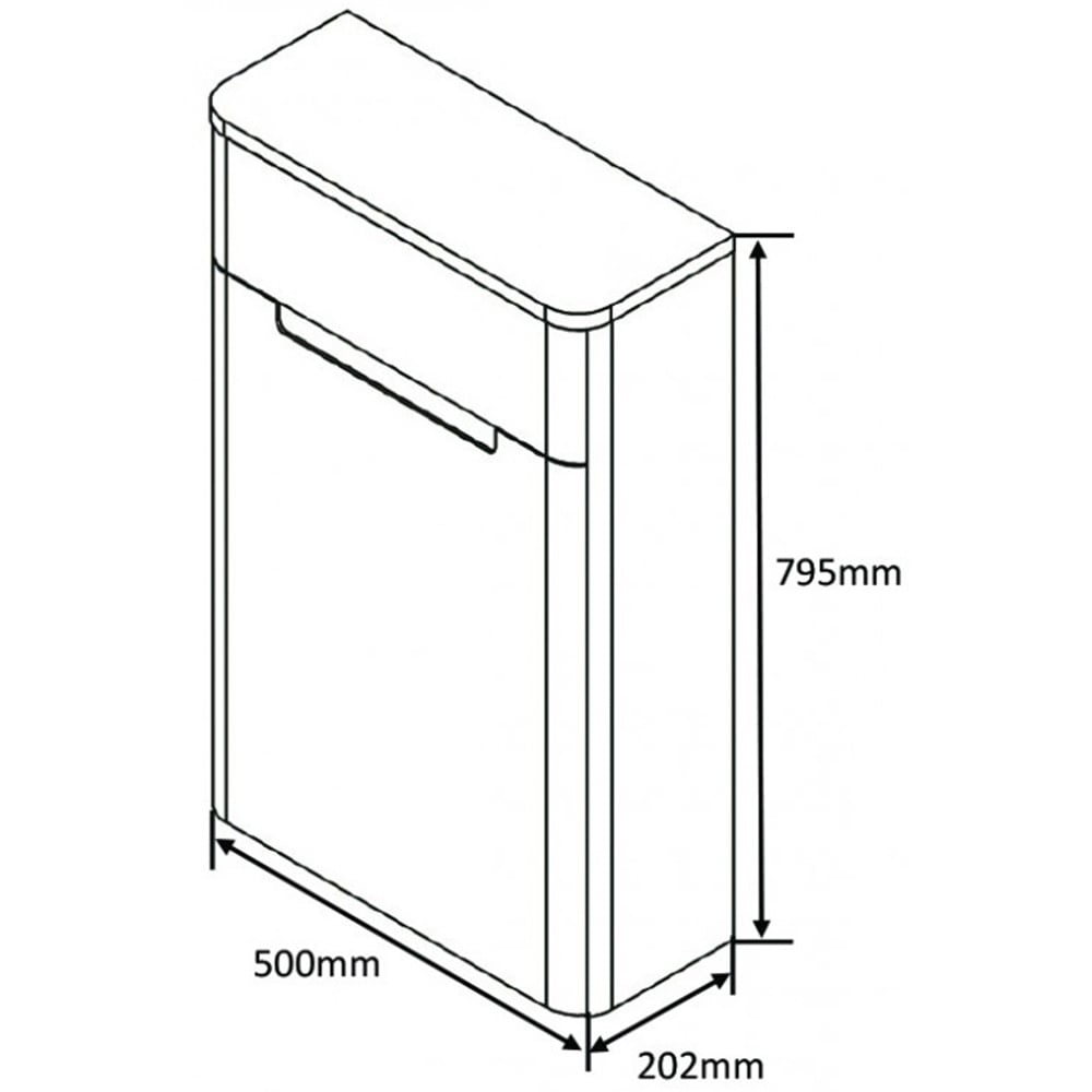 Astini Monza Shadow Grey Back to Wall 500mm Toilet Unit