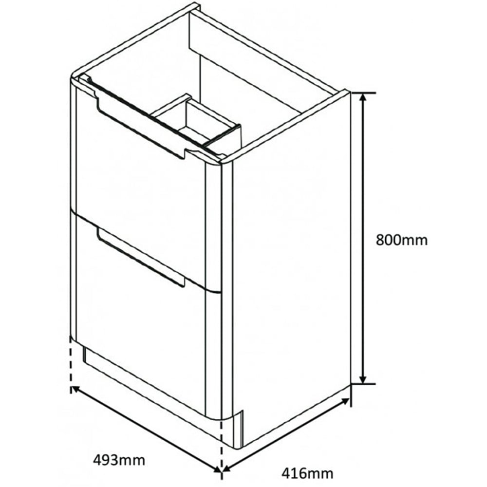 Astini Monza Tailored Grey Floor Standing 500mm Vanity & Basin