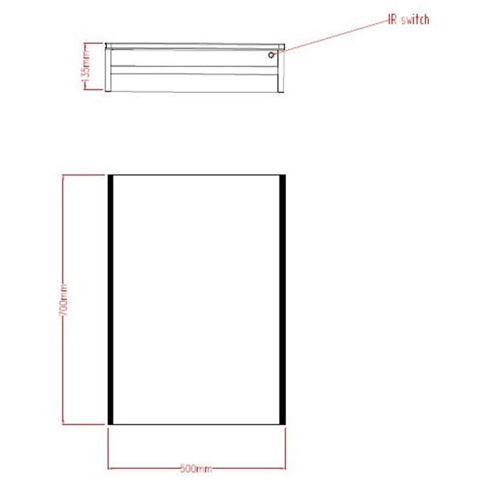 Astini Ella Single Door LED surround Mirror Cabinet 500x700mm