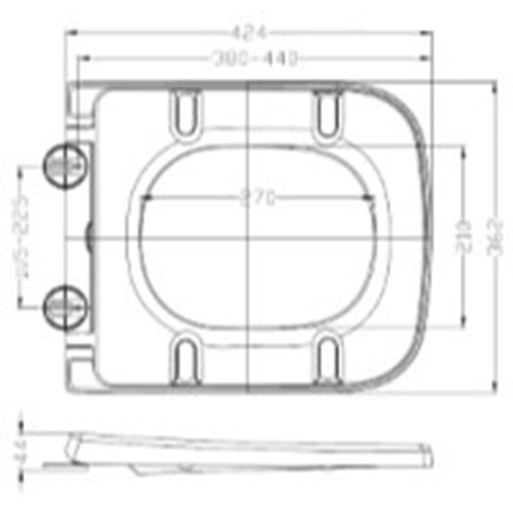 Astini T20 Square White Soft Close Toilet Seat
