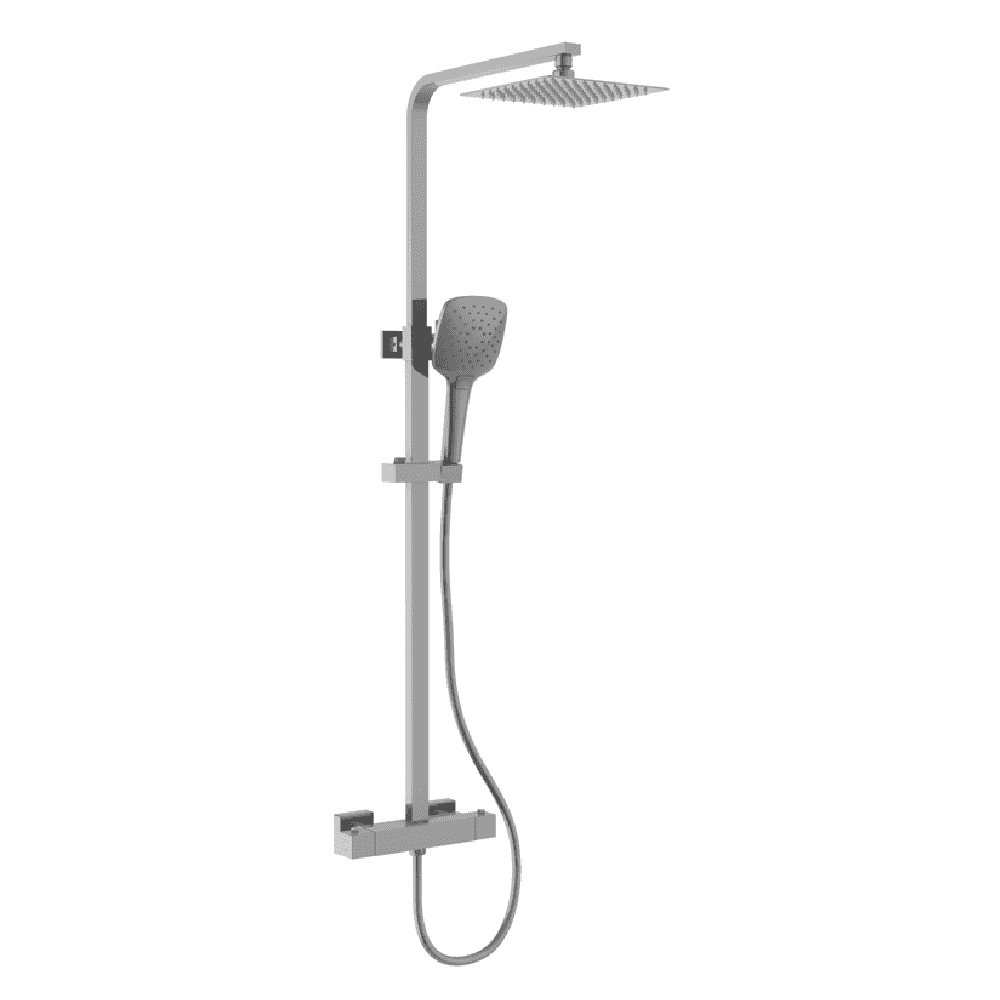 Astini Menai Gunmetal Square Thermostatic Overhead Shower Kit