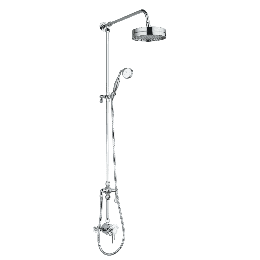 Astini Beaumaris Chrome Exposed Valve Traditional Overhead Shower Rail Kit