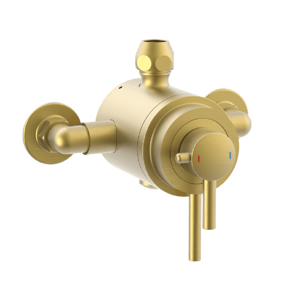 Astini Conwy Brushed Brass Exposed Top or Bottom Outlet Shower Valve