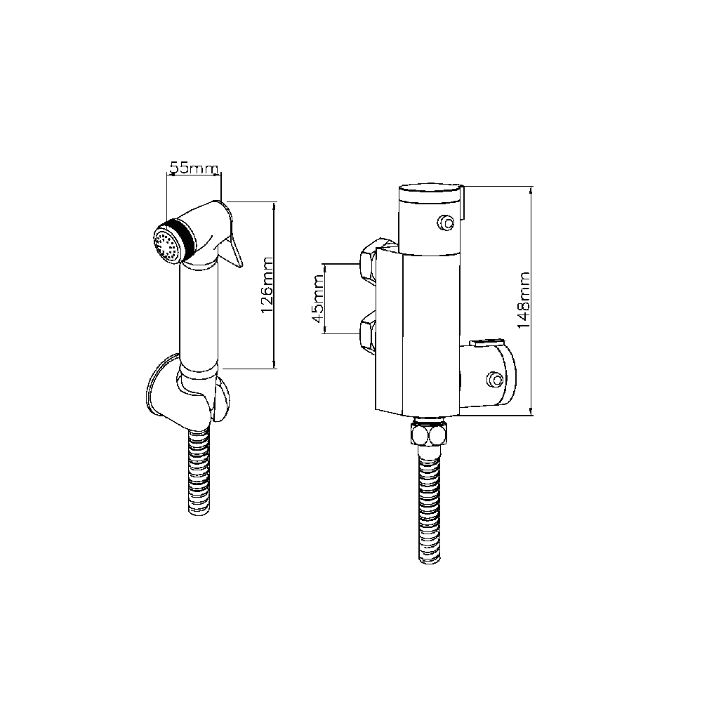 Astini Orca Black Round Thermostatic Douche Kit