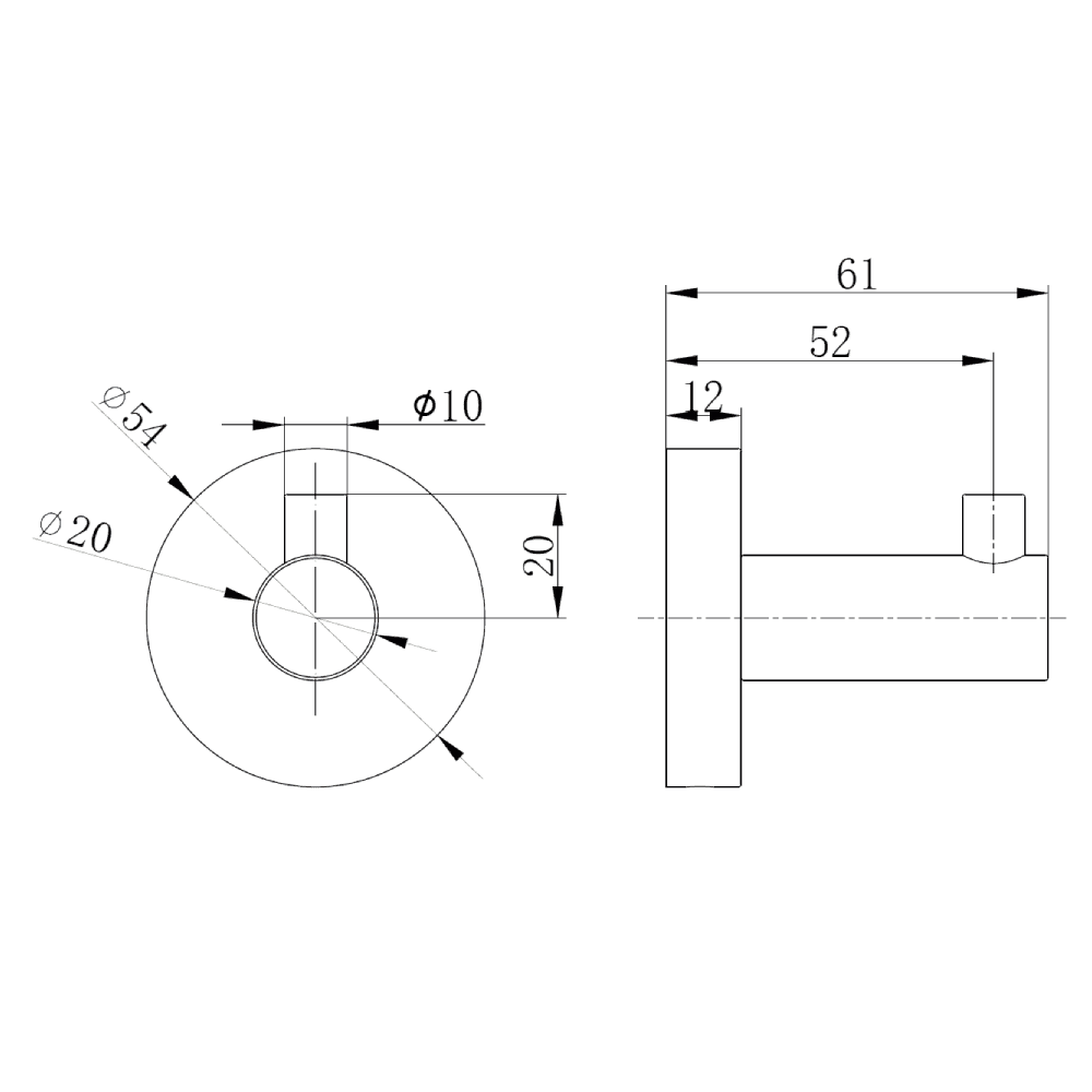 Astini Melbourne Chrome Round Robe Hook