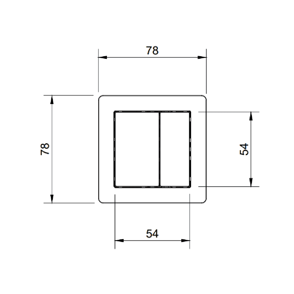 Astini Brushed Brass Square Flush Button