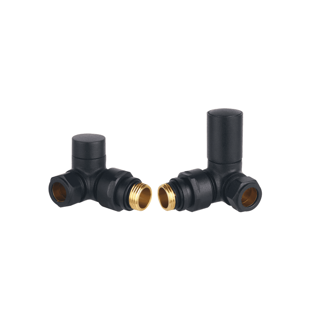 Astini Orca Black Corner Radiator Valves