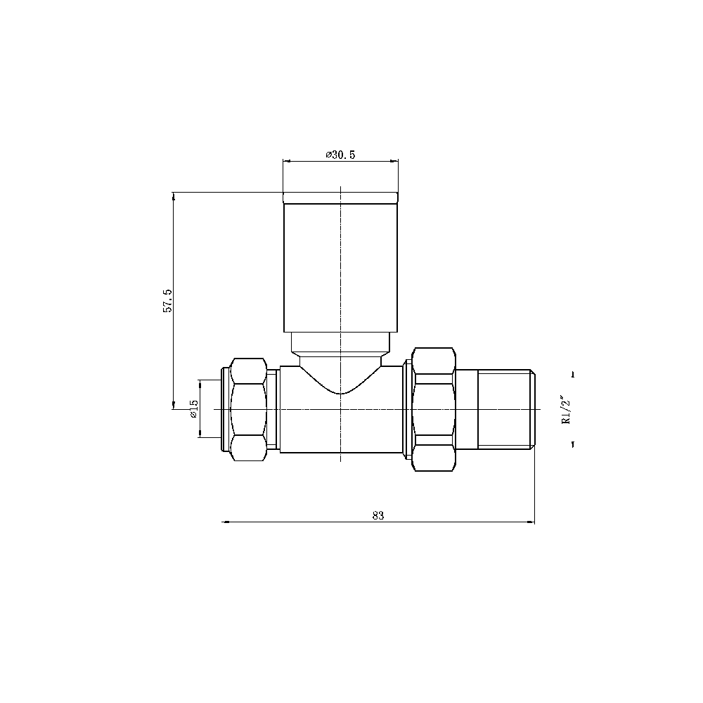 Astini Brushed Brass Round Straight Radiator Valves