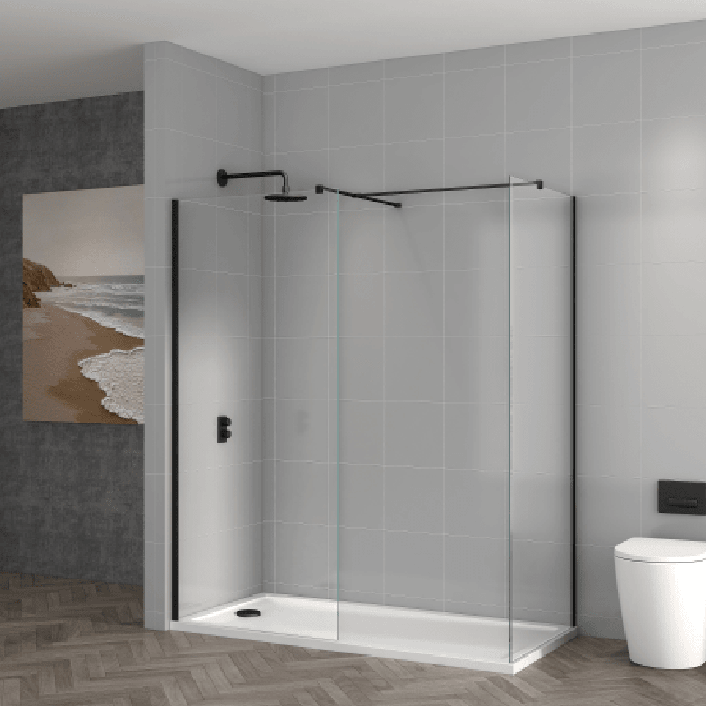 Astini T18 Orca Black 1100x1950x8mm Wetroom Panel