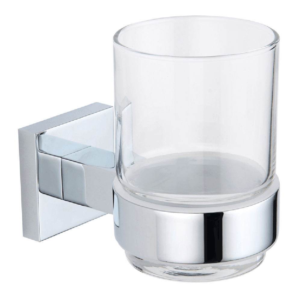 Astini Sydney Chrome Square Tumbler & Holder