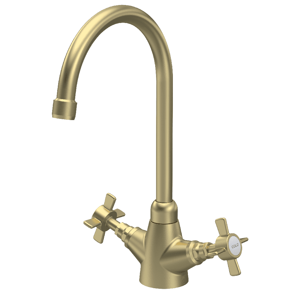 Astini Victoria Kitchen Sink Mono Mixer Tap with Chrome, Brushed Nickel, and Brushed Brass Finishes