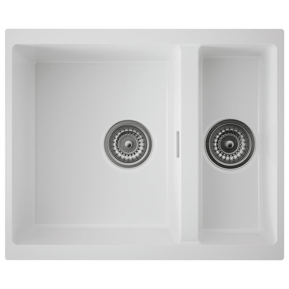 Astini Dante 1.5 Bowl Ceramic White Reversible Undermount Kitchen Sink & Waste
