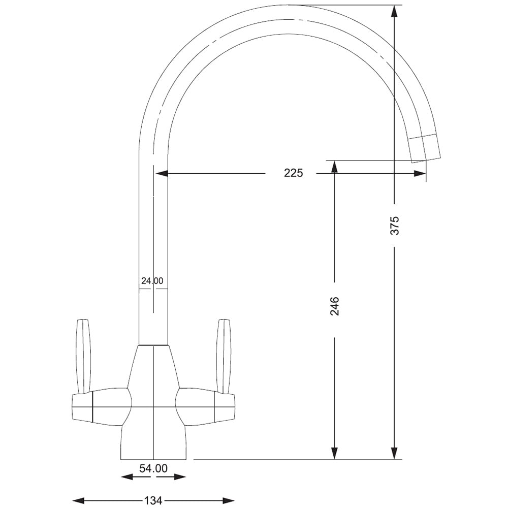 Astini Sopra Twin Lever Kitchen Mixer Tap with Sleek Modern Design