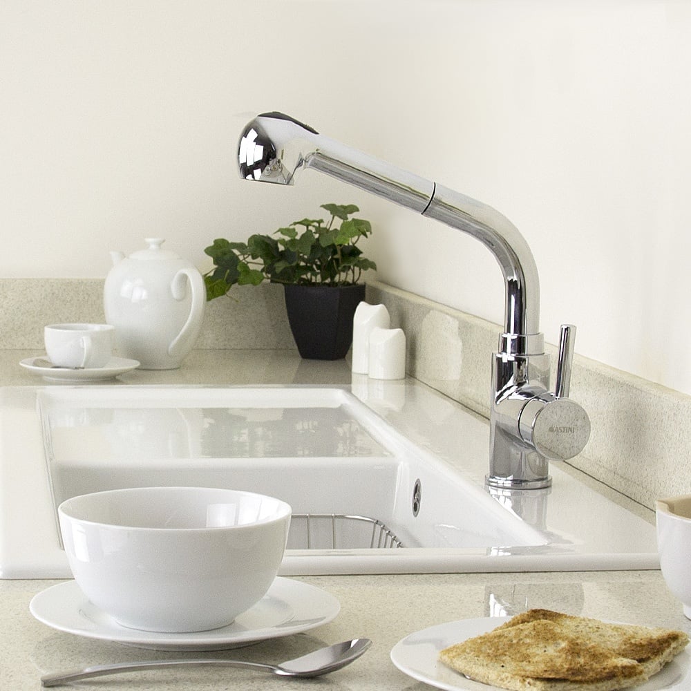 Astini Samuel Chrome Pullout Spout Kitchen Sink Mixer Tap HK43