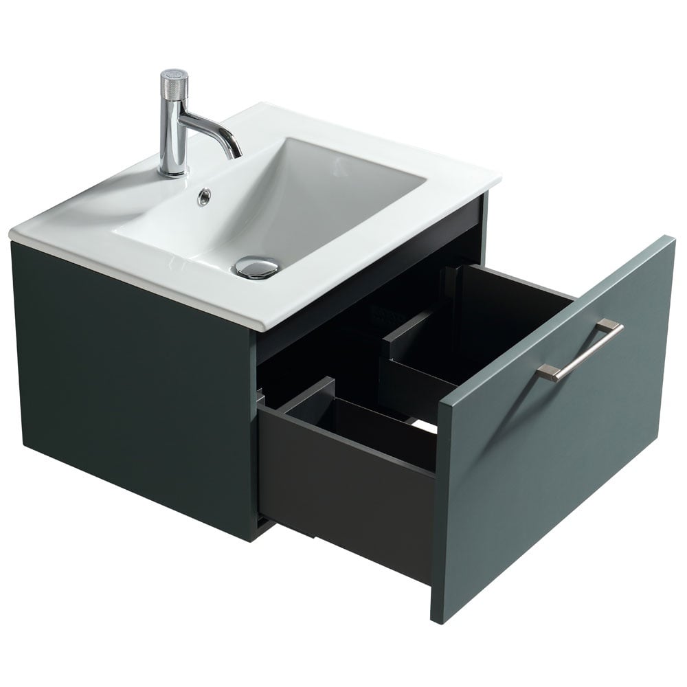 Astini Piatta 600mm Smoked Sage Wall Hung Vanity Unit & Basin