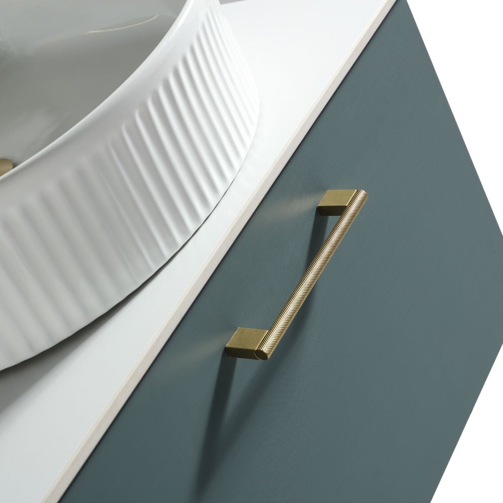 Astini Piatta 600mm Smoked Sage Wall Hung Vanity Unit With Counter Top