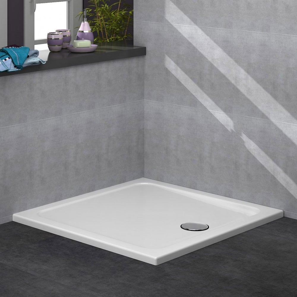 Astini White Square Low Profile Shower Tray 900x900mm