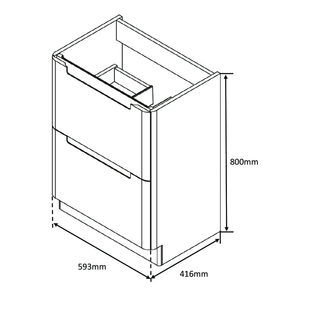 Astini Monza 600mm Country Oak Floor Standing Vanity Unit & Basin