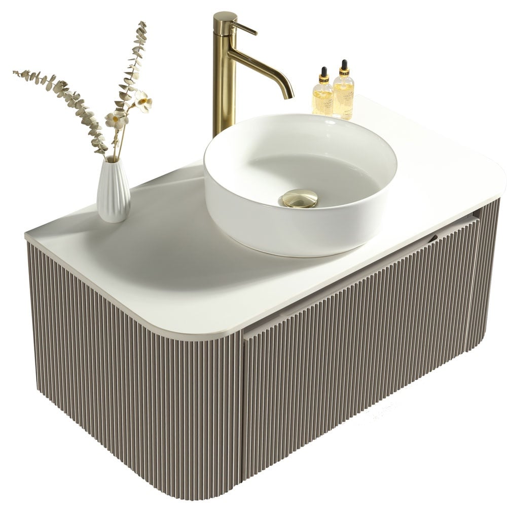 Astini Flauto 870 Curved Corner Wall Hung Vanity Unit & Sintered Stone Counter Top