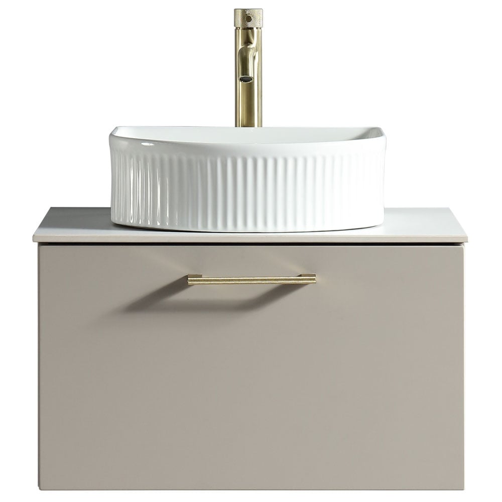 Astini Piatta 600mm Soft Coffee Wall Hung Vanity Unit With Counter Top