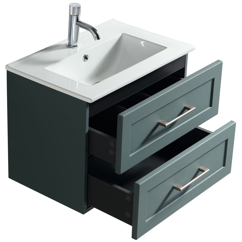 Astini Bakewell 600mm Smoked Sage Wall Hung Vanity Unit