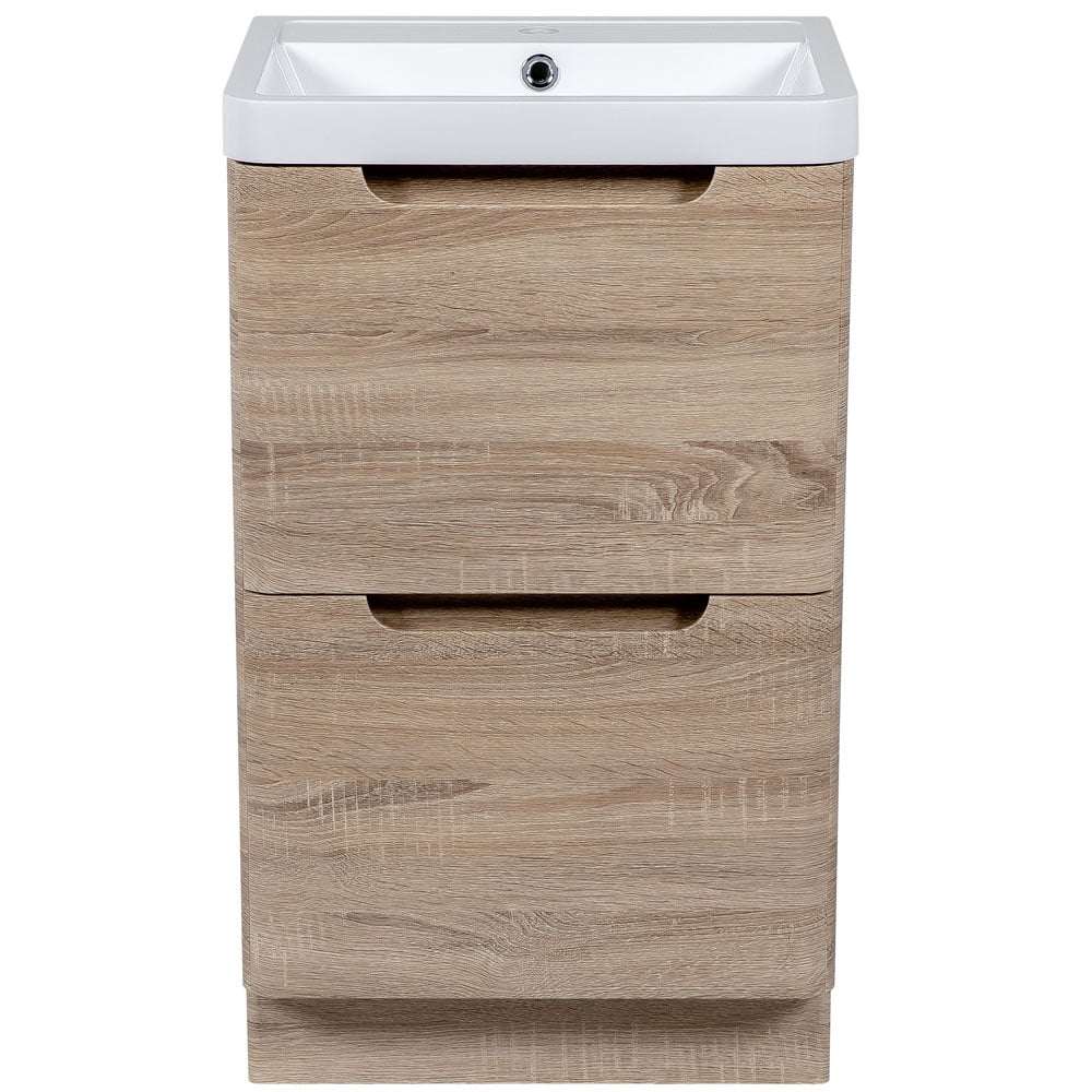 Astini Monza 500mm Country Oak Floor Standing Vanity Unit & Basin