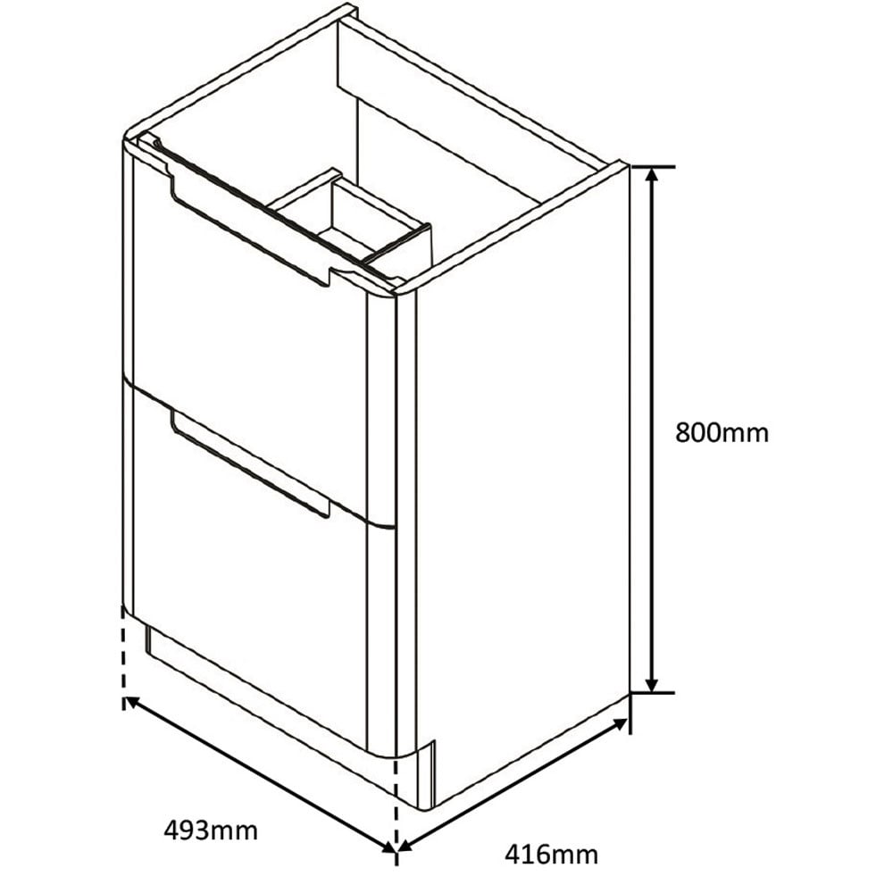 Astini Monza 500mm Country Oak Floor Standing Vanity Unit & Basin