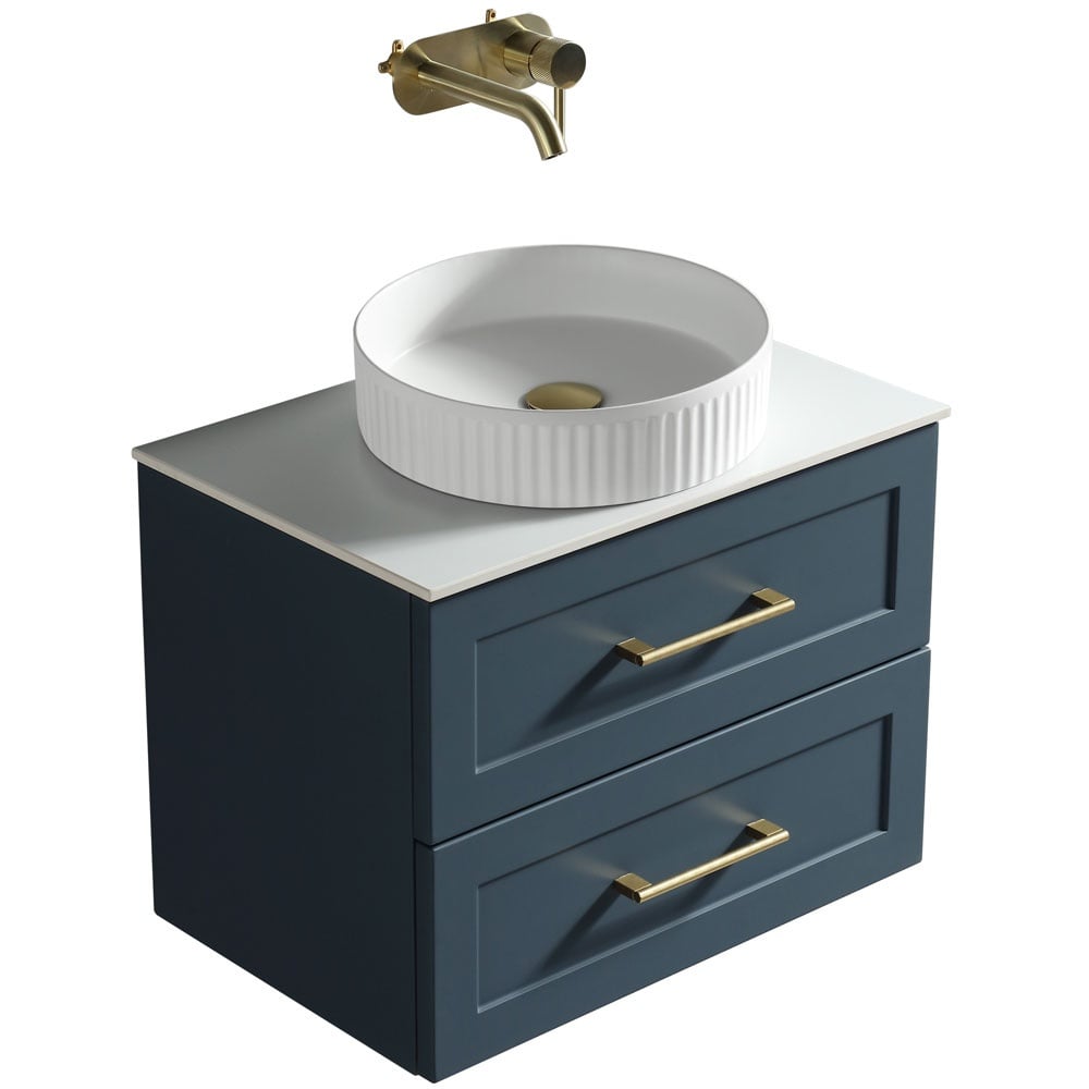 Astini Bakewell 600mm Midnight Shadow Wall Hung Vanity Unit With Counter Top