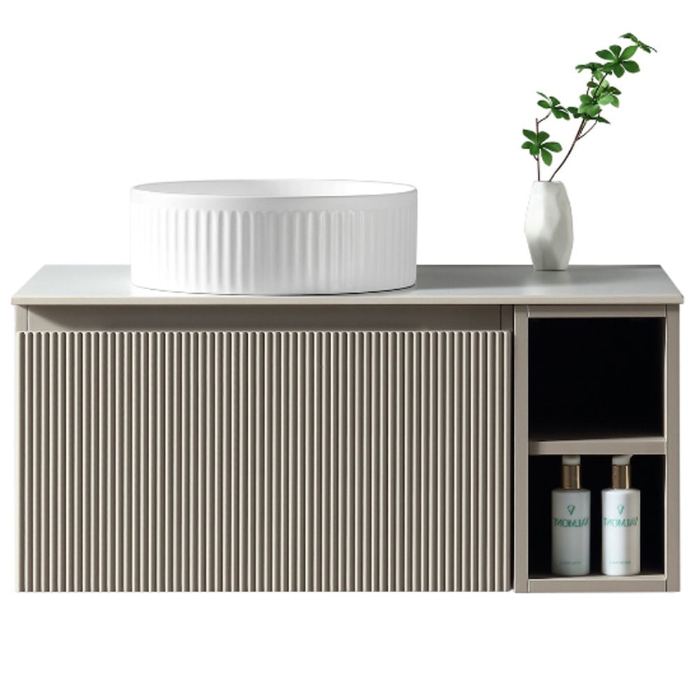 Astini Flauto 800mm Wall Hung Vanity W/ Side Storage & LH Counter Top