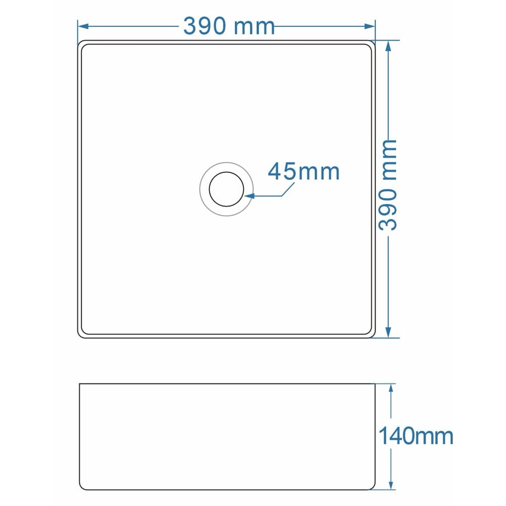 Astini Flauto 375x375 Fluted Gloss White Square Countertop Basin