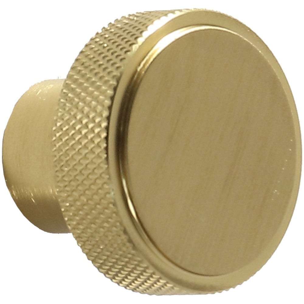 Astini Knurled Brushed Brass Round Handle