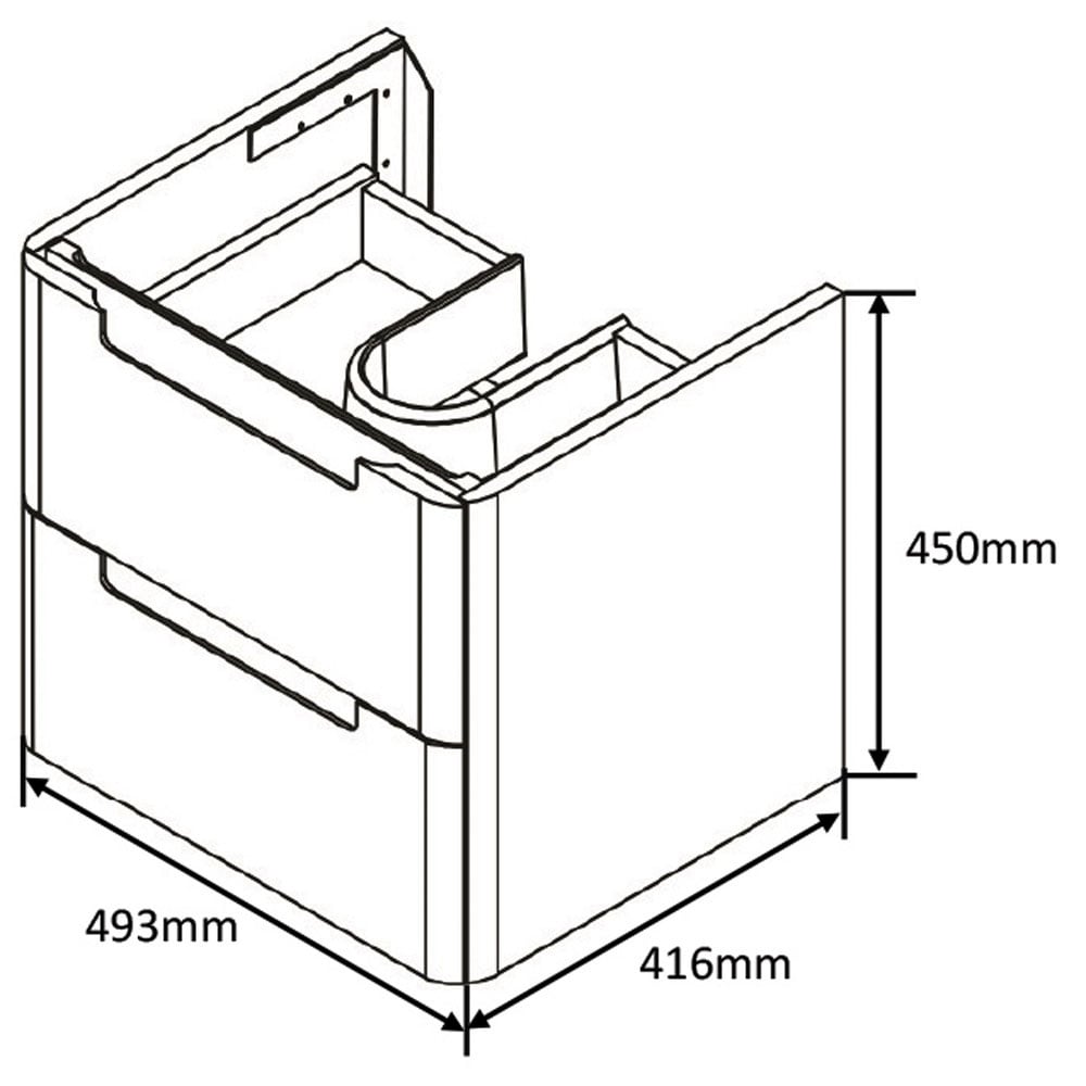 Astini Monza 500mm Country Oak Wall Hung Vanity Unit & Basin